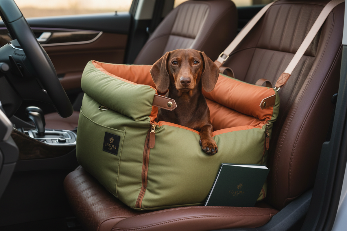 2-in-1 Hunde Autositz & Tragetasche – Luxorapet Premium Stil